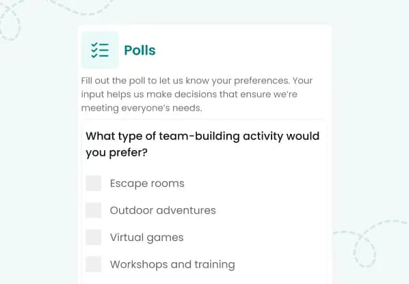 Real-time polls illustration | Engage HRMS